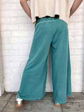 Load image into Gallery viewer, Around Town Teal Terry Washed Pants