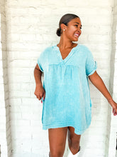 Load image into Gallery viewer, Graceful Gathering Dress Teal