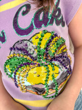 Load image into Gallery viewer, Queen Of Sparkles Lavender, Green &amp; Yellow &#39;Queen Cake&#39; Striped Top