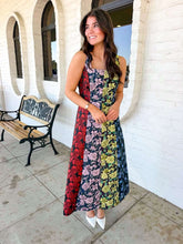 Load image into Gallery viewer, All The Fun Black Multi Jacquard Midi Dress