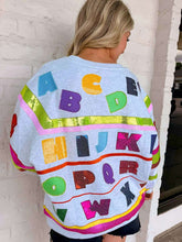 Load image into Gallery viewer, Queen Of Sparkles Grey Multi ABCs Sweatshirt