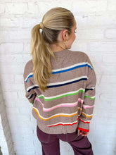 Load image into Gallery viewer, THML Stripe Love Taupe Sweater