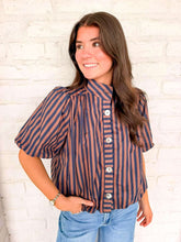 Load image into Gallery viewer, The Harper Navy Brown Top
