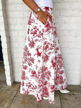 Load image into Gallery viewer, Queen Of Sparkles Red &amp; White Christmas Twall Cotton Midi Skirt