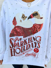 Load image into Gallery viewer, Queen Of Sparkles Licensed White For Sparkling Holidays' Coca-Cola Sweatshirt