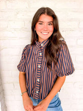Load image into Gallery viewer, The Harper Navy Brown Top
