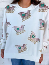Load image into Gallery viewer, Jordan Amanda Pink Multi Christmas Sleigh Sweater