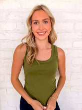 Load image into Gallery viewer, Such A Stud Light Olive Scoop Neck Tank