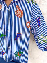 Load image into Gallery viewer, Queen Of Sparkles Florida Mini Icon Striped Button Down