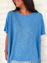 Load image into Gallery viewer, Sunset Stroll Cornflower Blue Oversized Top