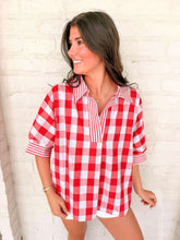 Load image into Gallery viewer, Checkered Craze Red Top