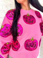 Load image into Gallery viewer, Queen Of Sparkles Pink O&#39;Latern Sweatshirt