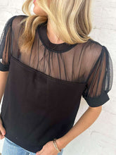 Load image into Gallery viewer, Solid And Sheer Black Top