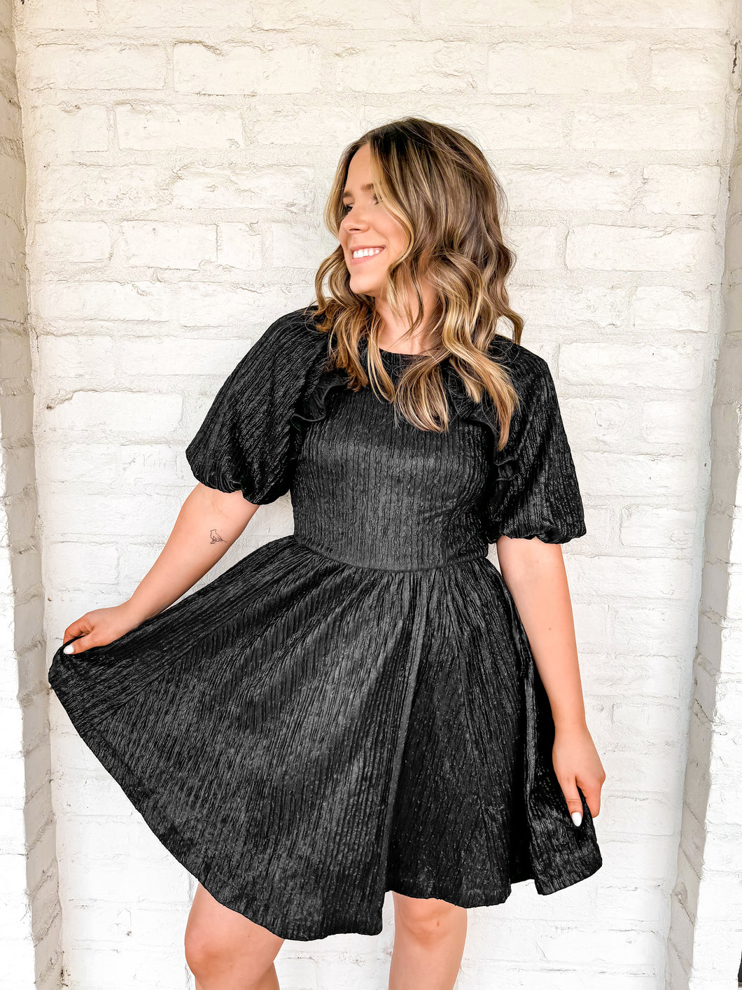 Satin Stunner Dress Black