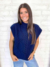 Load image into Gallery viewer, Notice Me Navy Top