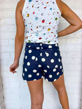 Load image into Gallery viewer, Felt That Way Navy Polka Dot Shorts