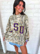 Load image into Gallery viewer, Queen Of Sparkles Camo LSU Mock Neck Sweatershirt