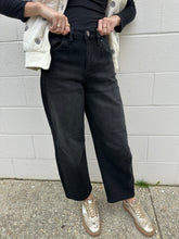 Load image into Gallery viewer, Closed Minded Black Crop Barrel Denim