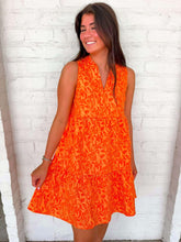 Load image into Gallery viewer, THML Orange Kiss Textured Dress