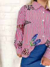 Load image into Gallery viewer, Queen Of Sparkles Texas A&amp;M Mini Icon Striped Button Down