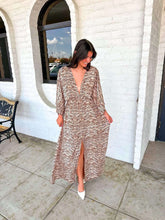Load image into Gallery viewer, Tiger Stripe Silky Kimono Maxi Dress