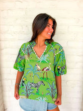 Load image into Gallery viewer, THML Animals Of Wonder Green Top
