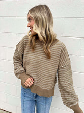 Load image into Gallery viewer, Striped Goodness Olive Sweater