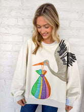 Load image into Gallery viewer, Queen Of Sparkles Beige Stork &amp; Bundle Sweatshirt