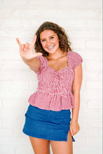 Load image into Gallery viewer, Deserve The Most Red Gingham Top