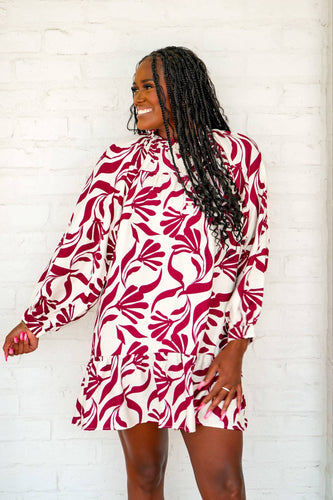 For Hire Now Burgundy Mix Dress