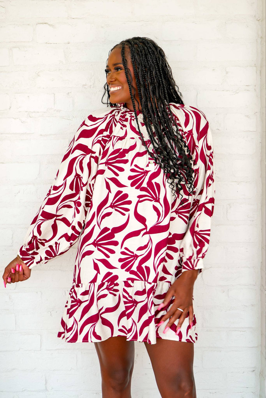 For Hire Now Burgundy Mix Dress