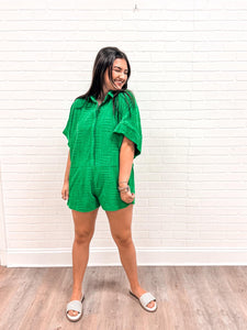 Summer Time Blues Romper Green