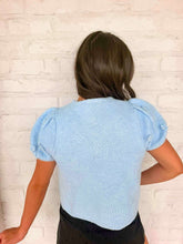 Load image into Gallery viewer, Treat Yourself Floral Blue Knit Top