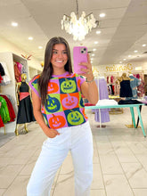 Load image into Gallery viewer, Queen Of Sparkles Multi Checkered Pumpkin Knit Top