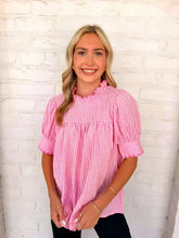 Load image into Gallery viewer, Seersucker Sweetness Pink Top