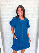 Load image into Gallery viewer, Cheer You On Denim Dress