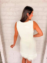 Load image into Gallery viewer, Show Day White Fringe Dress