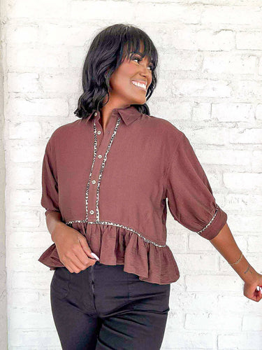 Fall Is Arriving Brown Top