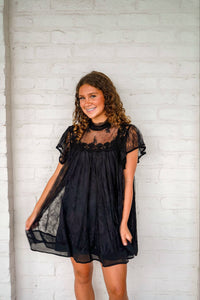 Make A Deal Black Lace Dress