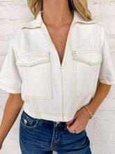 Load image into Gallery viewer, Deeply Cute White Denim Top