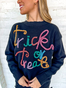 Queen Of Tinsel Trick Or Treat Sweater