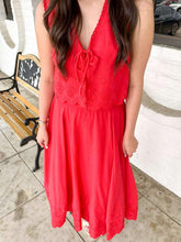 Load image into Gallery viewer, Set The Record Red Scalloped Set
