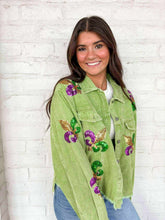Load image into Gallery viewer, Mardi Gras Mambo Green Corduroy Jacket