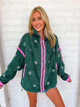 Load image into Gallery viewer, Queen Of Sparkles Charcoal &amp; Pink Rhinestone Zip Up Fleece