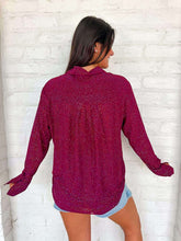 Load image into Gallery viewer, Queen Of Sparkles Maroon Rhinestone Button Up Top
