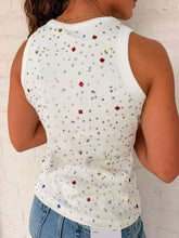 Load image into Gallery viewer, Queen Of Sparkles White Multi Rhinestone Tank Top