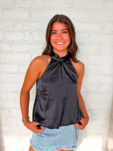 Load image into Gallery viewer, From The View Black Halter Top