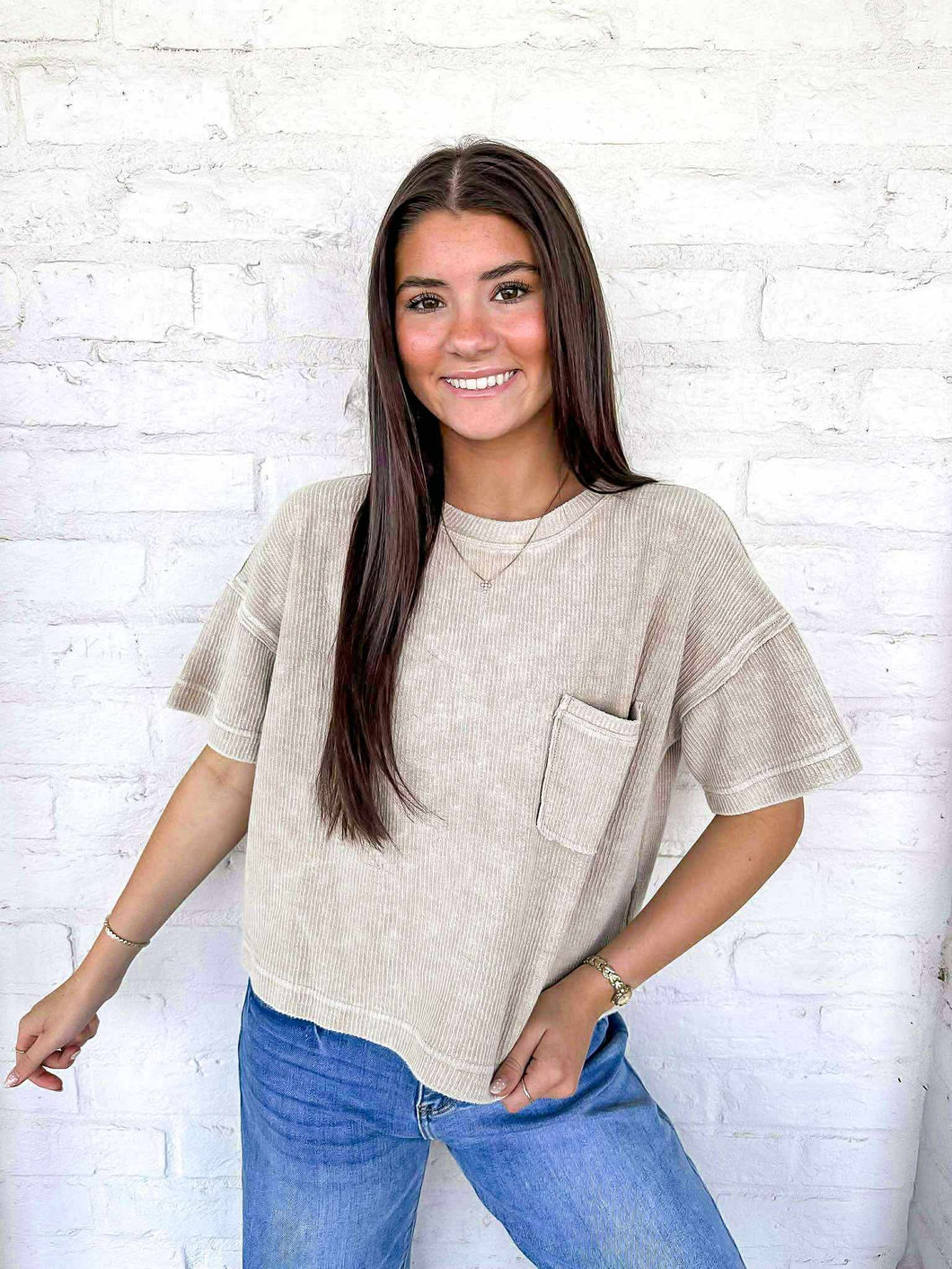 Wanting To Stay Khaki Top