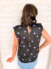 Load image into Gallery viewer, Leave Me There Black Polka Dot Top