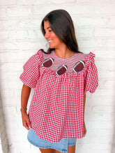 Load image into Gallery viewer, Vintage Smock Crimson Gameday Top